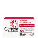 Genexa Clean Acetaminophen 500mg Extra sterkte, Very Free Pain Reliver Fever Reducer, 0% Artificiële Additieven, Pijn Geneeskunde voor volwassenen, Verlicht Hoofdpijn, Rugpijn, Kleine Artritis Pijn, 50 tabletten