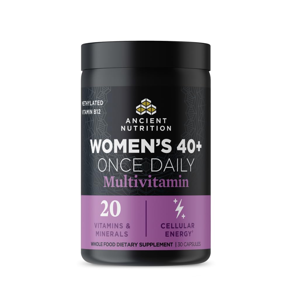 Oude voeding Multivitamine voor vrouwen, Oude Multi Vrouwen 40+ Ooit Dagelijkse Vitamine Supplement, Vitamine B, Vitamine C en Vitamine K2, Folaat en IJzer Supplement, Ondersteunt Bone Health, 30ct