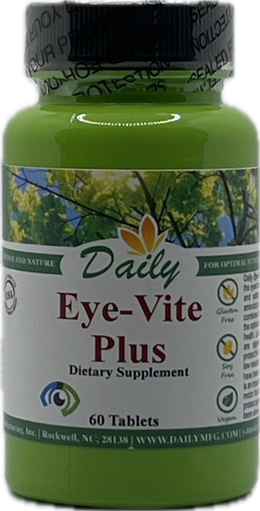 Daily Manufacturing Eye-Vite PlusTM (Vitamin's A, C, E, Zink, Gamma Aminoboterzuur (GABA), Luteïne, Zeaxanthine en Blauwe bosbessen)