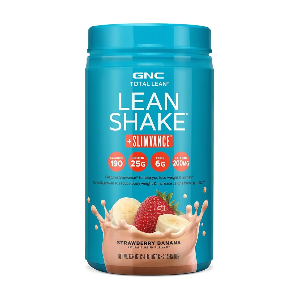GNC Total Lean Lean Shake + Slimvance Stim - Aardbeibanaan (20 porties)