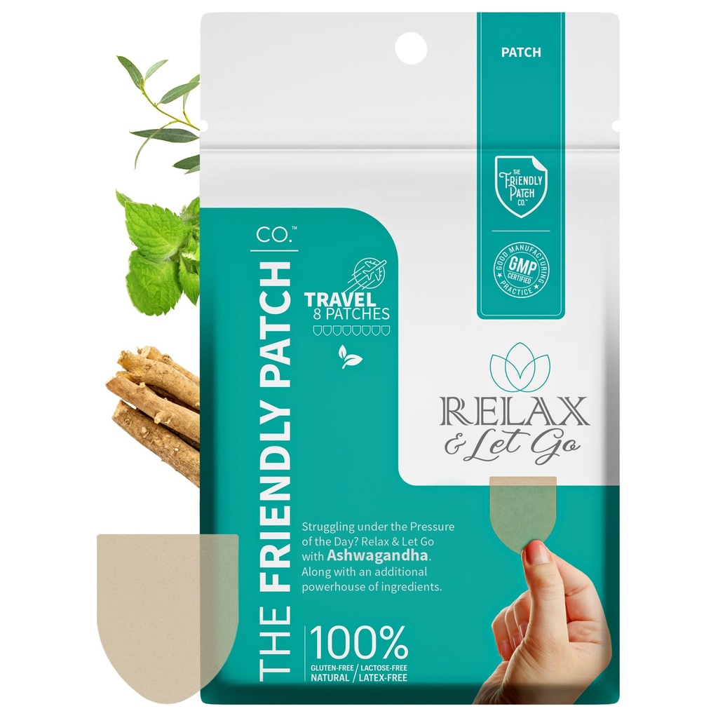 The Friendly Patch - Relax & Let Go with Ashwagandha, Gaba & Gotu Kola - voorheen bekend als Zen Patches 8 pack