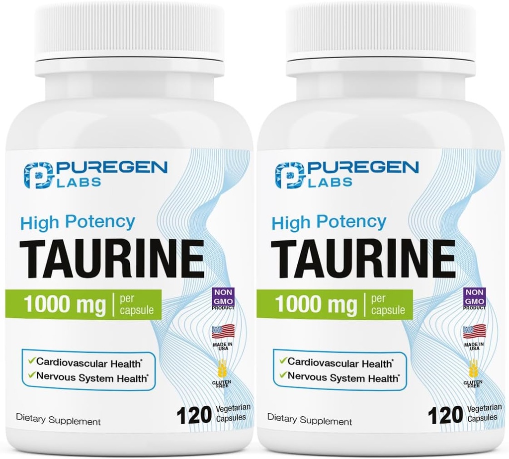 Purigen Labs Taurine 1000mg [High Potency] Totaal 240 Veg Capsules 