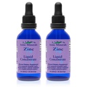 Eidon Ionische Mineralen Liquid Zink Concentraat - Ionische zinksulfaat supplement druppels voor mannen, vrouwen, & kinderen, ondersteuning immuunsysteem, haar en huid, lever en nier Gezondheid - 2 oz, 2 Pack