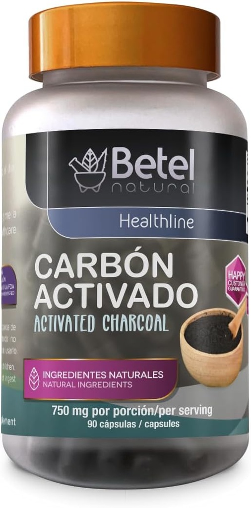 Betel Natural Carbon Activado Capsulas - Actieve kool 90 Capsules