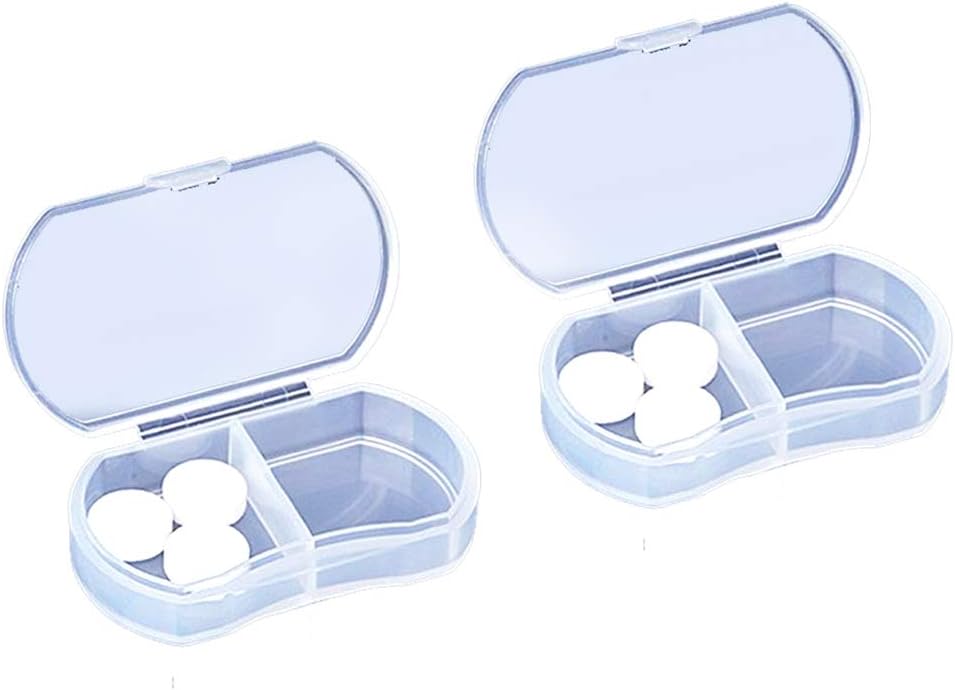 2PCS Pill Case Organizer, Daily AM & PM Containers, Medicine Holder, Ideaal voor medicatie, Vitamine, Supplement, Perfect voor reizen, Ideaal voor Purse (White)