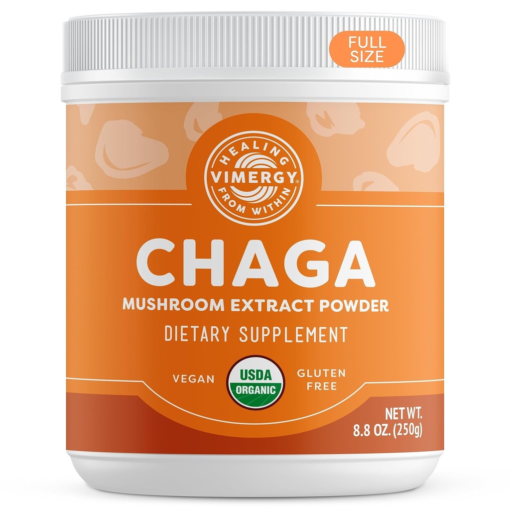 Vimergy USDA Organic Wild Chaga Mushroom Extract Powder, 166 Servings 