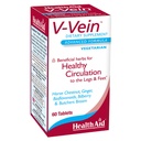 HealthAid V-Vein, nutriments bénéfiques pour la circulation saine des jambes et des pieds, 60ct, une fois par jour, contient du ginkgo, graines de raisin, vitamine C et bilberry, végétalien