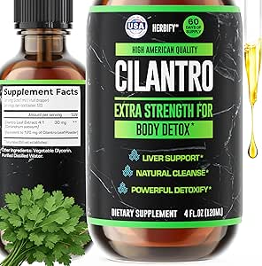 HERBIFY Cilantro Tincture - Herbal Cilantro Supplement for Detox - Rich Source of Antioxidants - Supports Heart and Body Cleanse - Made in USA - Cilantro Extract 4 Fl Oz