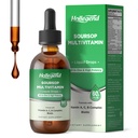 Soursop Multivitamine gouttes liquides, multivitamines méthylées avec Graviola Soursop Bitters liquide pour le soutien immunitaire, cheveux, peau, santé du cerveau, 2 Fl Oz