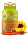 Capsules de gel liquide de vitamine C liposomique - 1100mg - Fabriqué avec des cerises d'acérola biologique, supplément de soutien immunitaire de vitamine C à haute puissance avec absorption et biodisponibilité améliorées - 120comptes