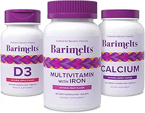 BariMelts Post-Bariatric Surgery Immunity Pack Bundle - Multivitamine met ijzer, calcium citraat en vitamine D3