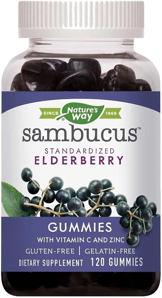 Nature's Way Sambucus Vlierbes met vitamine C en zink, 120 Gummies