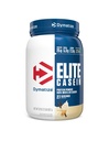 Dymatiser la poudre de protéines de caséine Elite, absorber lentement avec les acides aminés de construction musculaire, 100 % de caséine micellaire, 25g de protéines, 5.4g BCAAs et 2.3g Leucine, aide à la récupération nuit, vanille lisse, 2 livres