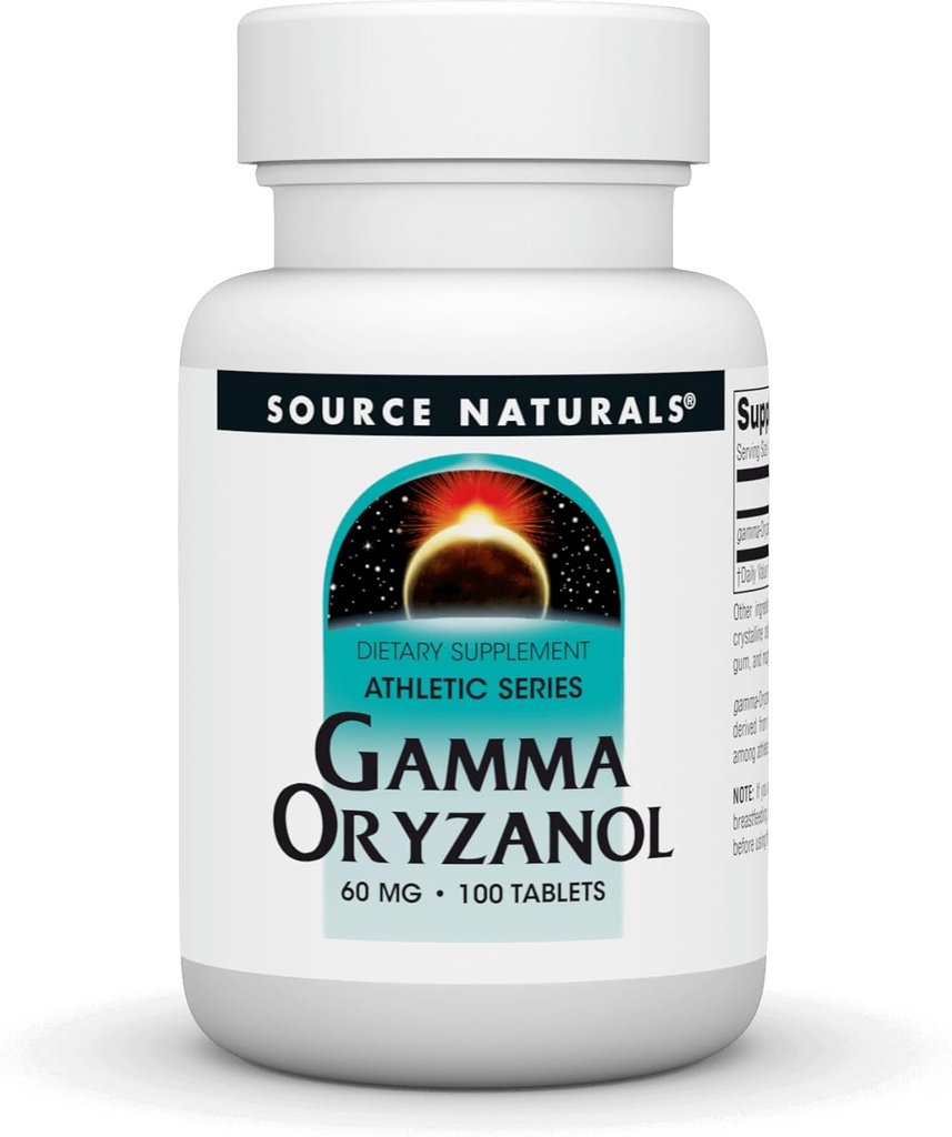 Source Naturals Gamma Oryzanol 60 mg - Supplément alimentaire de série athlétique - 100 comprimés