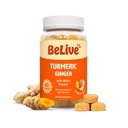 BeLive Kurkuma Curcumin met Black Pepper & Ginger - 500 mg Kurkuma en Gembersupplement voor Immune Support, Gezonde Huid, en Mobiliteit - Tropische Smaak 60 Tel.