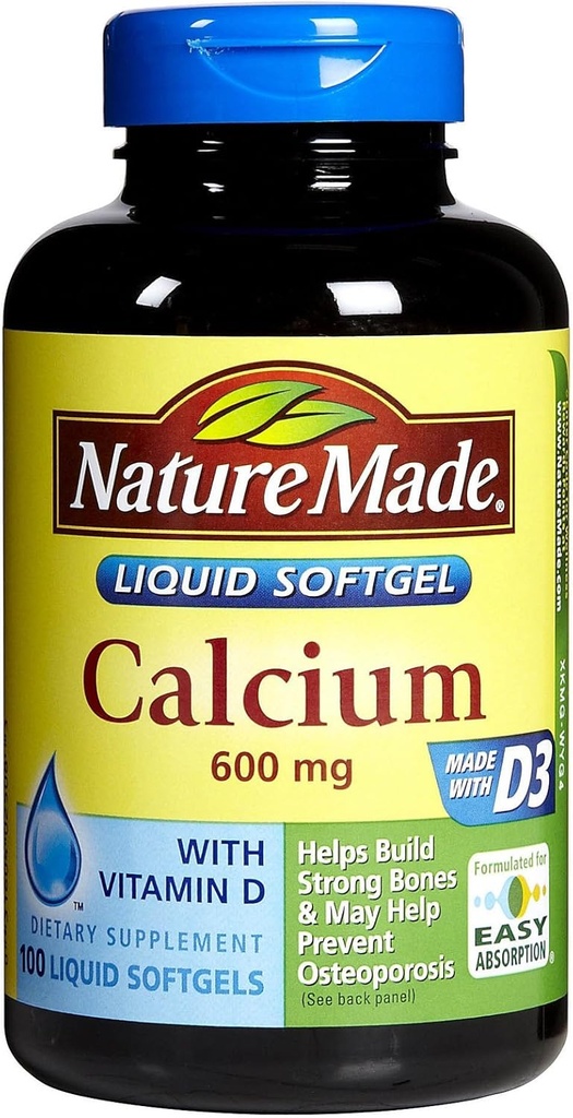 Nature Made Calcium 600 mg - 100 Softgels, Verpakking van 4