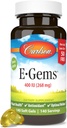 Carlson - E-Gems 400 IE (268 mg), natuurlijk-bron vitamine E, optimale wellness, 140 zachte gels