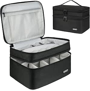 Medische opslagzak, dubbele lagen pil Bottle Organizer Bag Leeg met afsluitbare rits & Aanpasbare divider, Medication Travel draagtas voor pillen, Vitamins,Medische benodigdheden