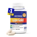 Enzymedica Lypo Gold, High Potency Lipase Enzymes digestifs pour la digestion des graisses, soutient occasionnelle Bloating Relief & Digestive Health, Kéto-Amiendly, Vegan, 240 Capsules