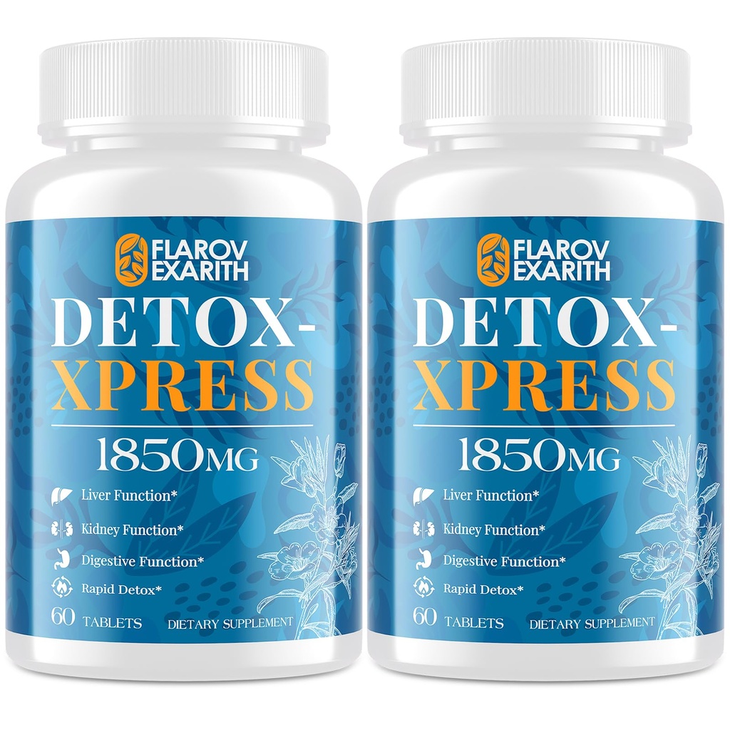 Canna Cleanse, Foie Cleanse Detox & Réparation Comprimés à croquer, Supplément de chardon de lait, Détox corporel à action rapide pour les femmes et les hommes, Flush à toxines pour le foie, le rein, la digestion et le métabolisme, 120 comprimés