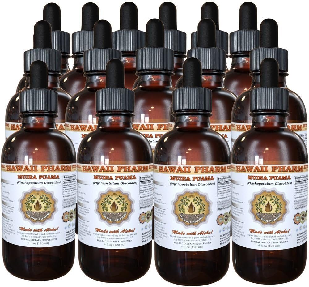 Muira Puama Extrait liquide, Muira Puama organique (Ptychopetalum Olacoides) Supplément de teinture 15x4 oz