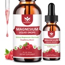 (2 Pack) Magnesium Glycinate Liquid Drops with Citrate & Taurate - High Absorptie 1000mg Liquid Magnesium Complex with D3, GABA, L-theanine for Cognition, Muscle & Focus, Raspberry Flavor - 30ml