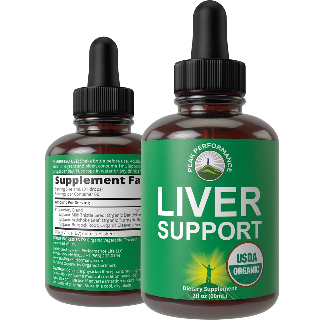 USDA Organic Liver Cleanse Detox & Repair. 6-en-1 gouttes liquides avec le chardon de lait biologique, extrait d'artichaut, et plus encore. Zéro sucre, supplément de soutien de la santé du foie Tecture Alternative aux capsules
