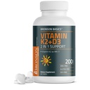 Bronson Vitamine K2 D3 (MK7) Supplement Non-GMO Formule Vitamine D3 5000IU (125 mcg) & 90 mcg K2 MK-7, gemakkelijk doorslikken van D & K Complex, 200 tabletten