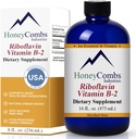 HoneyCombs Vitamine B2 Riboflavine Supplement Liquid Drops - High Potency Vitamine B2 voor mannen & vrouwen - Handhaaf gezonde spijsvertering, zenuwstelsel, haar, huid, nagels - Vegan Liquid Vitaminen (16 Fl oz)