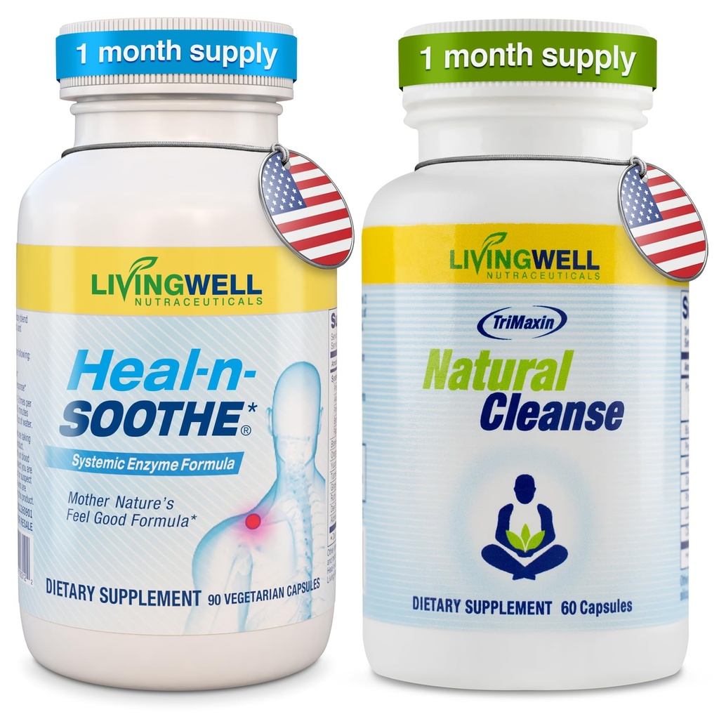 HEAL-N-SOOTHE Natural Cleanse Supplement Proteolytische Enzyme en natuurlijke spijsverteringssupplementen