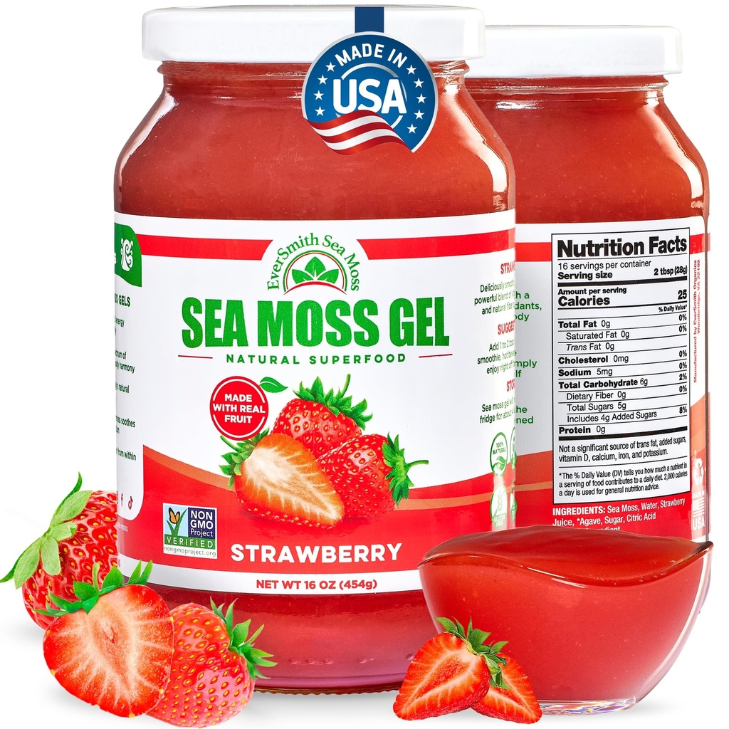Wildcrafted Irish Sea Moss Gel Made in USA Rijk aan vitamines en mineralen 