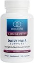 Equilife Daily Hair Support, Hair Supplement with Biotin, Ashwagandha, Zinc, Selenium, and Saw Palmetto, Vitamins and Minerals for Hair and Scalp Nourishment, Gluten Free, 60 Capsules