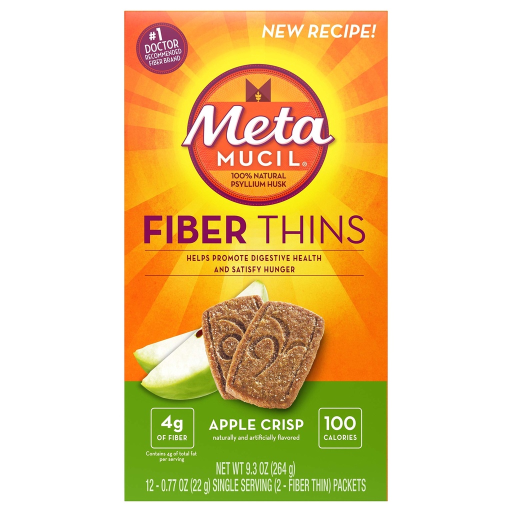 Metamucil Meta Multi-grain Fiber Wafers door Meta Apple Crisp 24 telling (verpakking van 3) (OUDE)