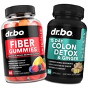 DR. BO Fiber Gummies Colon Cleanse & Ginger - Smakelijke Gummy Prebiotic Fiber Supplement - Bowel Movement Ondersteuning voor darm en maag reiniging