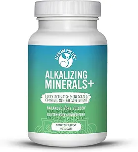 Minéraux alcalins + 100 Nombre - Alcaline Trace Minerals Plus Calcium, Magnésium, Potassium Mineral Suppléments alcalins et multiminéraux avec des minéraux quotidiens pour équilibrer le pH