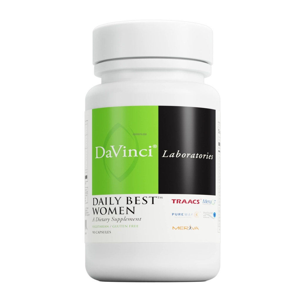 DAVINCI Labs - Dagelijkse Beste Vrouwen - Een Dieetsupplement met Vitamine B6, Vitamine B12 Vitamine C, Vitamine K2, en meer - Vegetarische, Glutenvrije - 90 Capsules