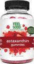 FeelGood Superfoods Astaxanthine Supplementen, 6mg Antioxidant Gummies voor huid en oog gezondheid, Berry smaak, Veganist, Non-GMO, 60 Tellen