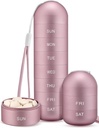 Zannaki metaal vocht Proof Week pil Organisator, Stapelbare aluminiumlegering BPA Gratis reizen Wandelen 7 dagen pil Box geval waterdicht en groot compartiment om pillen, vitamines, visolie, supplementen te houden