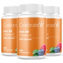 Vier vitamines ijzersupplement met 60 mg ijzer- en vitamine C 