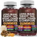 NIEUW AGE Paddestoel Leeuwen Manensupplement Gummies - Uitgebreide paddosupplement voor Cognitieve en Immune Ondersteuning, met Reishi, Cordyceps - 120 Tel.