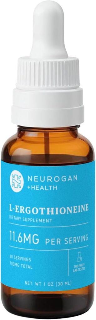 Neurogan L-Ergothioneine Liquid Supplement - 700 MG 60 Servers (1 OZ) - Antioxidant Support, Healthy Aging & Brain Fuel* - Made in USA