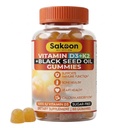 Sakoon voeding 5000 IE vitamine D3 K2 vitaminesupplement met zwarte zaadolie voor botten, tanden, spieren en immuniteitsondersteuning, niet-GMO en glutenvrij, 60 kauwtabletten