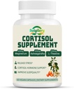 Cortisol Supplement voor vrouwen mannen, hormoonbalans, Magnesium, Ashwagandha, Rhodiola, L-Theanine, Vitamine B6 & B12, Mood, Focus, Slaapondersteuning, Vegan 60 Capsules