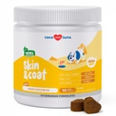 Omega 3 Visolie voor honden - huid & jas supplement met kabeljauw leverolie, algen, EPA & DHA vetzuren voor hondenvergieten, jeuk relief, hot spots, huidallergie, gezamenlijke & hart ondersteuning - 90 zachte kauwen