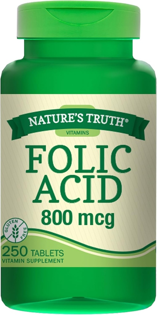 De waarheid van de natuur Foliumzuur 800 Mcg 250 Tabs, 250 Tellen (pakket van 3)