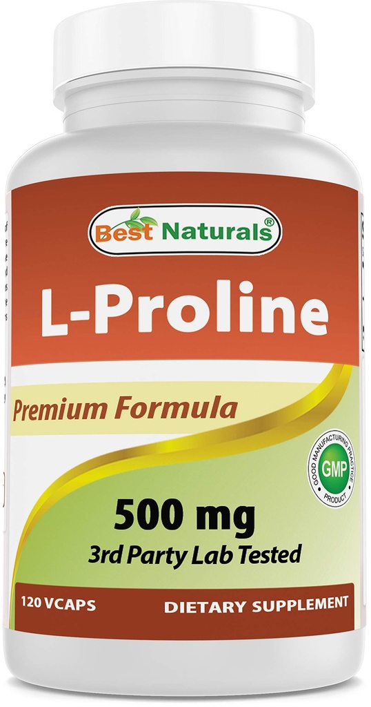 Best Naturals L-proline Aminozuur Dieetsupplement 500 Mg, 120 Tel (817716014456)