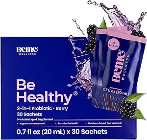 BeMe Liquid Probiotica voor de spijsvertering gezondheid, 3-in-1 Post, Pre en Probiotica Supplement voor Gut Health - 2X snellere absorptie met Inulin, B. lactis, Totipro om opgeblazen hulp voor vrouwen te bieden
