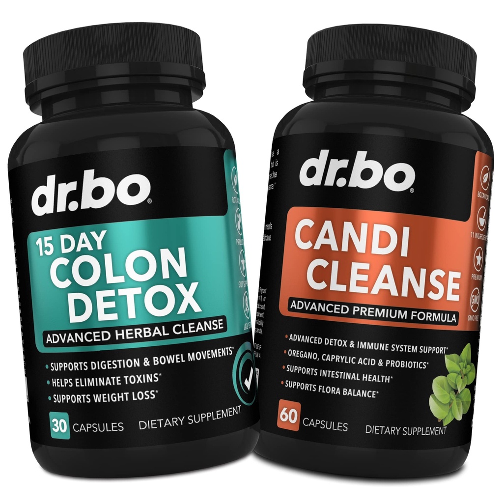 Colon Candi Cleanse Detox Support - Anti surcroissance et 15 jours nettoyant les pilules et probiotiques - Contrôle d'équilibre et laxatif naturel à action rapide pour le soulagement de la constipation - Bowel Movement Gut Health