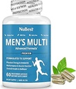 Multivitamine pour les hommes avec 38 nutriments clés, Complexe B, D3, A, C, Zinc, Magnésium, Calcium, Ginseng asiatique, Ashwagandha, Turmeric pour les os, Muscle, Immunité