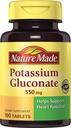 Nature Made Kalium Gluconaat 550 mg, Dieetsupplement voor Hartgezondheidsondersteuning, 100 Telling (verpakking van 3)